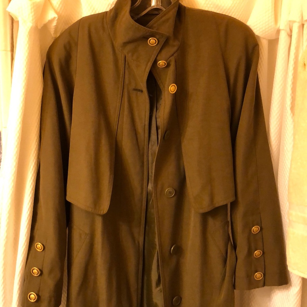 Gallery forest green/brown long coat